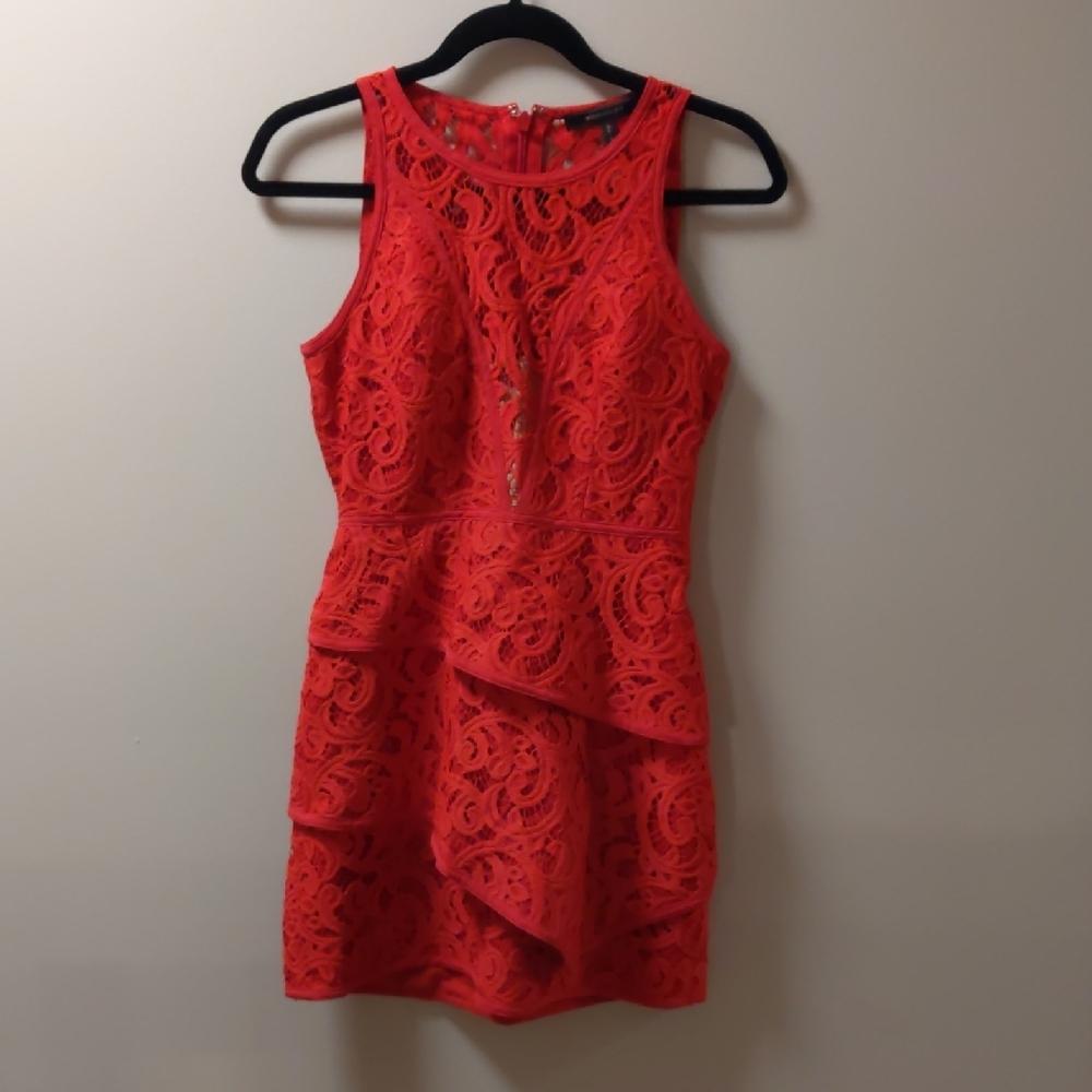 Bcbg Maxazria Elegant Red Lace Dress